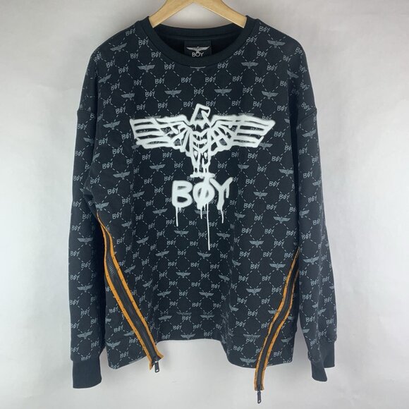 Boy London Mens Sweatshirt Large Eagle Streetwear Graffiti Graphic Punk Grunge - Picture 1 of 15